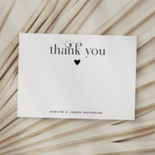 Carte De Correspondance Tourbillonnant coeur simple en Merci