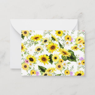 Carte De Correspondance Tournesol à l'aquarelle 7