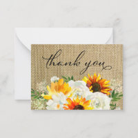 Tournesol et blanc Burlap Floral 2B Petit Merci