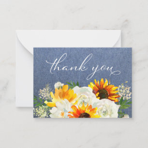 Carte De Correspondance Tournesol et blanc Floral Jean 2B Petit Merci