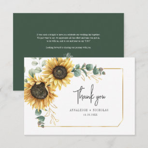 Carte De Correspondance Tournesol Eucalyptus Merci Floral