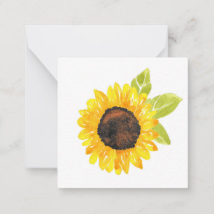 Carte De Correspondance Tournesol Peint À La Main