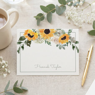 Carte De Correspondance Tournesol Personnalisé Nom Végétal