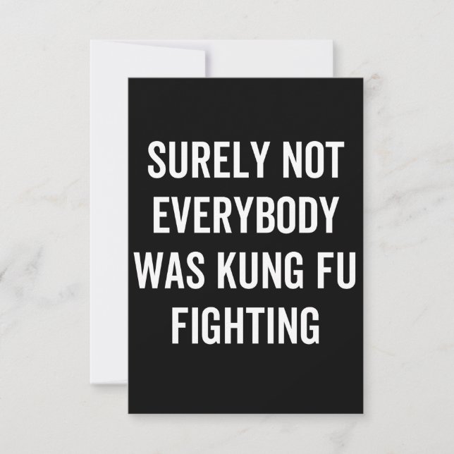 Carte De Correspondance Tout Le Monde N'Était Certainement Pas Kung Fu En  (Devant)