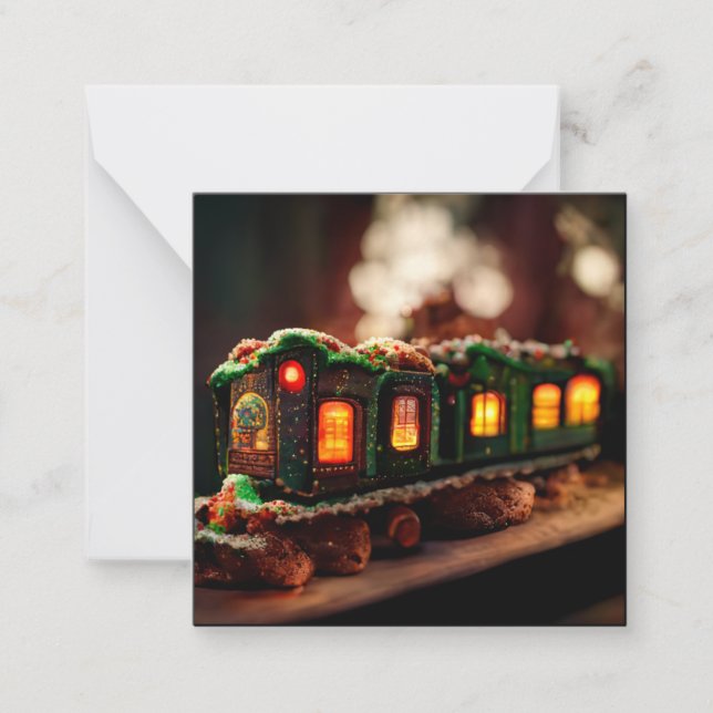 Carte De Correspondance train de Noël en pain d'épices (Devant)