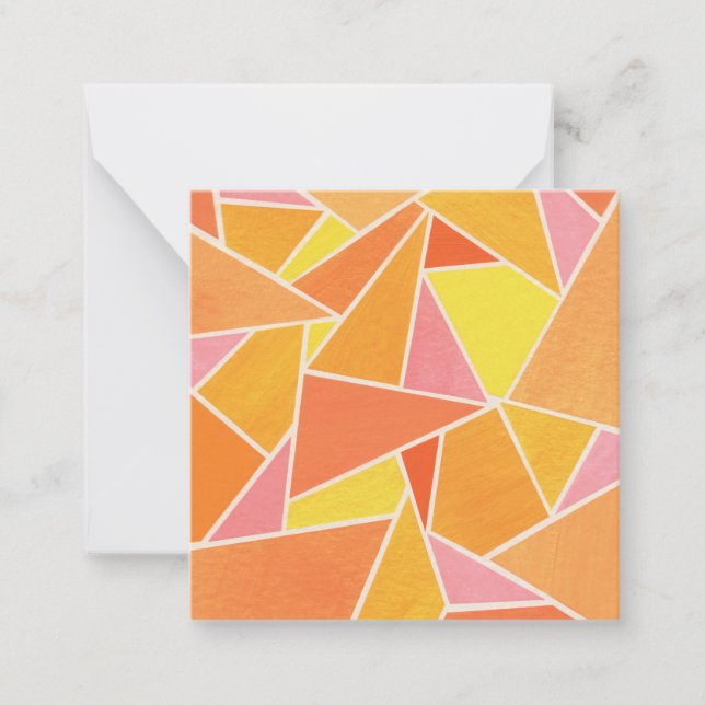 Carte De Correspondance Triangles orange (Devant)