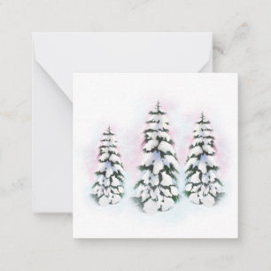Carte De Correspondance Trois Aquarelles d'hiver