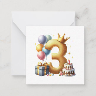 Carte De Correspondance Troisième anniversaire doré