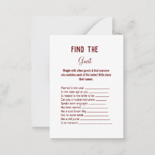 Carte De Correspondance trouver le jeu de douche mariage invité