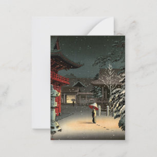 Carte De Correspondance Tsuchiya Koitsu - Neige au sanctuaire Nezu