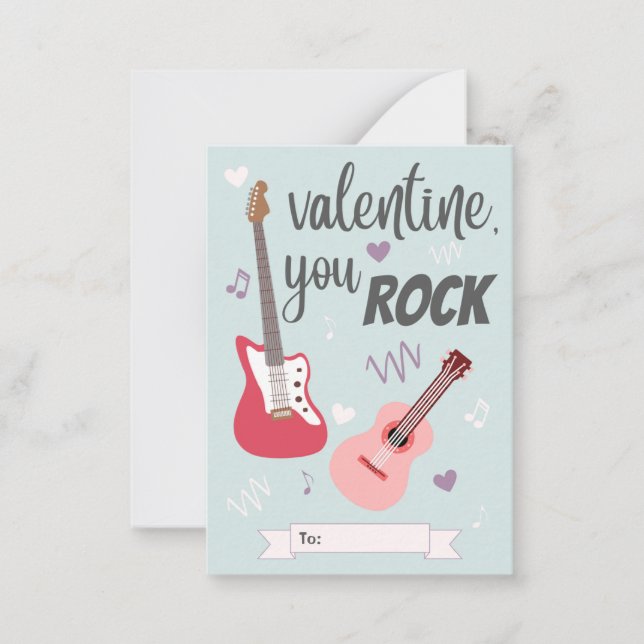 Carte De Correspondance Tu Rock classe Saint Valentin (Devant)