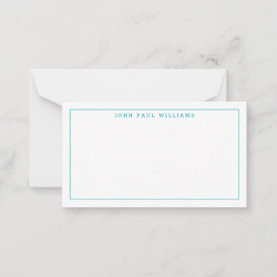 Carte De Correspondance Turquoise classique Vert Professionnel Formal Bord