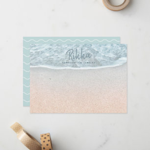 Carte De Correspondance Turquoise Ocean Sandy Beach Bijoux artisanaux