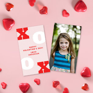 Carte De Correspondance Type moderne XOXO Pink Valentine's Classroom Photo