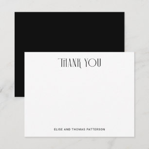 Carte De Correspondance Typographie Art Déco simple Merci
