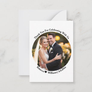 Carte De Correspondance typographie classique merci photo mariage