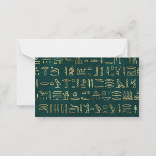 Carte De Correspondance Typographie égyptienne d'or Hiéroglyphes Égypte