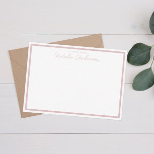 Carte De Correspondance Typographie minimale Script Décontracté Pastel Ros