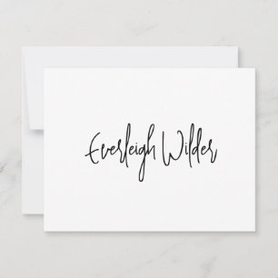 Carte De Correspondance Typographie minimaliste moderne simple