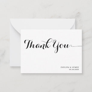Carte De Correspondance Typographie moderne Gras Mariage Budget Merci