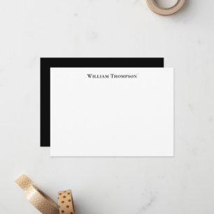 Carte De Correspondance Typographie moderne professionnelle Noir