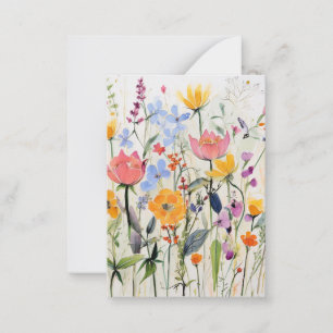 Carte De Correspondance Un design floral fantaisiste, fleurs sauvages 