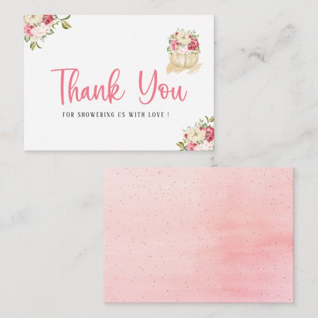 Carte De Correspondance Un gentil petit citrouille merci (Devant / Derrière)