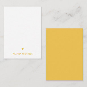 Carte De Correspondance Un joli coeur jaune et un nom