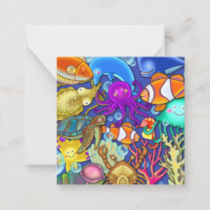 Carte De Correspondance Un joli dessin sous-marin Coral Reef Sea Life Worl