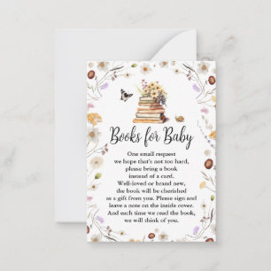 Carte De Correspondance Un nouveau chapitre Baby shower livres pour la car
