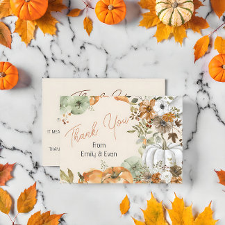 Carte De Correspondance Un petit Baby shower Citrouille merci