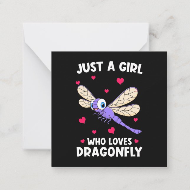 Carte De Correspondance Une fille qui aime les libellules (Devant)