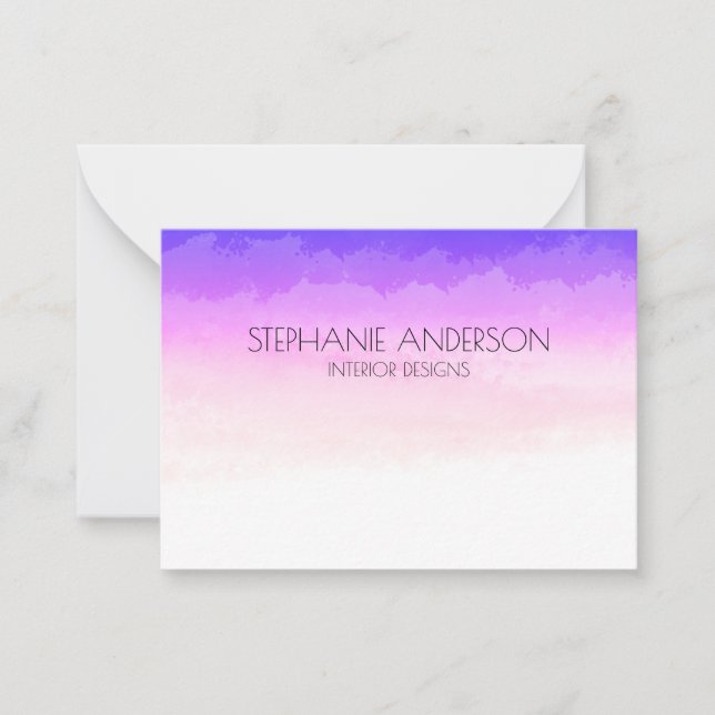 Carte De Correspondance Unicorn Holographie aquarelle (Devant)