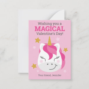 Carte De Correspondance Unicorne Classroom Valentine Cards pour enfants