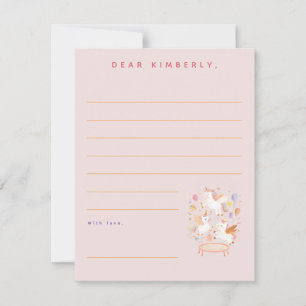 Carte De Correspondance Unicornes Trampoline Anniversaire Note ou message