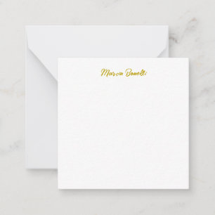 Carte De Correspondance Unique Classic Simple Gold Color Nom Calligraphie