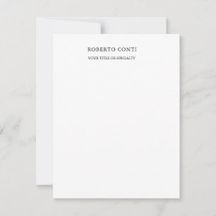 Carte De Correspondance Unique minimaliste moderne