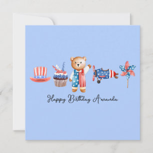 Carte De Correspondance USA Happy Birthday, Personnalisé American Birthday