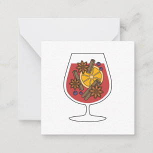 Carte De Correspondance Vacances de Noël vin roux rouge boisson épicée