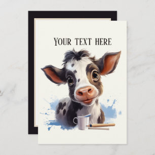Carte De Correspondance Vache mignonne n'importe quel but ajouter un messa