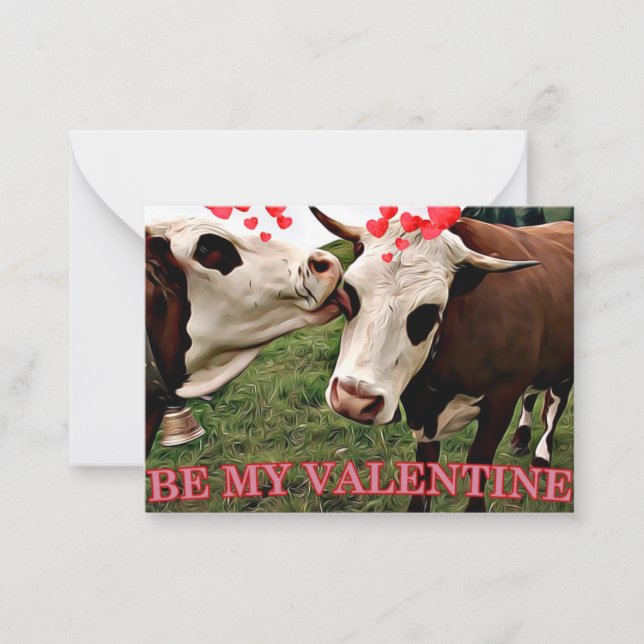 Carte De Correspondance Vaches de la Saint-Valentin (Devant)