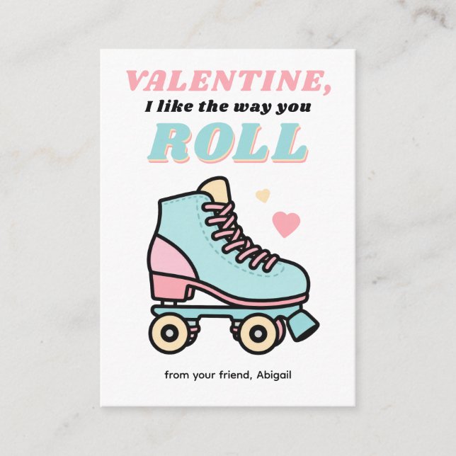 Carte De Correspondance Valentin, j'aime la façon dont tu roules (Devant)