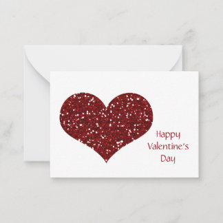 Carte De Correspondance Valentine Pack Simple Red Sparkle Heart