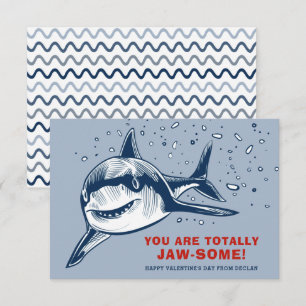 Carte De Correspondance Valentine pour des enfants de requins à mâchoires