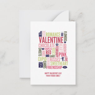 Carte De Correspondance Valentine Words Classroom Valentine Card 100pk