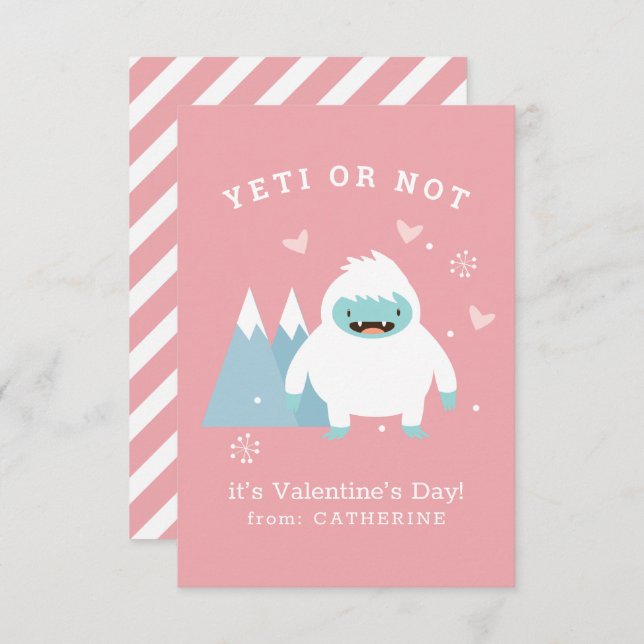 Carte De Correspondance Valentine Yeti ou pas (Devant / Derrière)