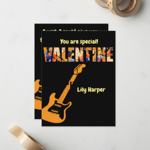 Carte De Correspondance Valentine You Rock Guitare Rouge Enfants Saint Val