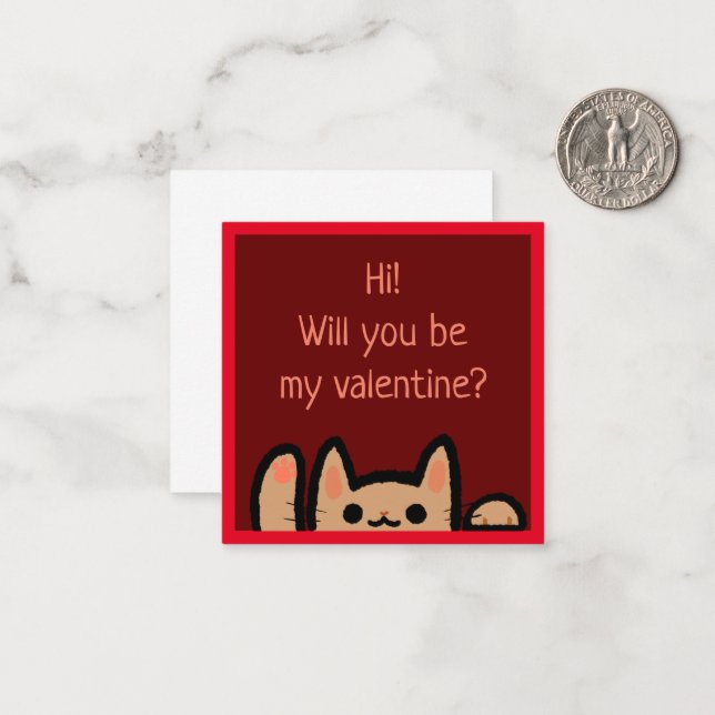 Carte De Correspondance Valentines de chats mignonnes (Devant/Arrière en situation)