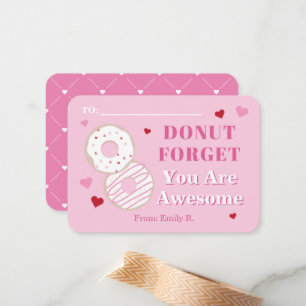 Carte De Correspondance Valentines de classe Donut Awesome