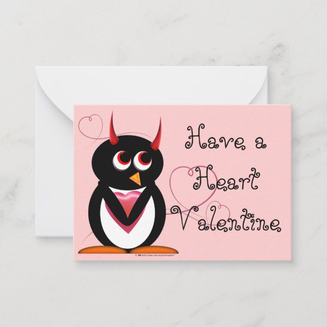 Carte De Correspondance Valentines de l'école Evil Penguin (Devant)